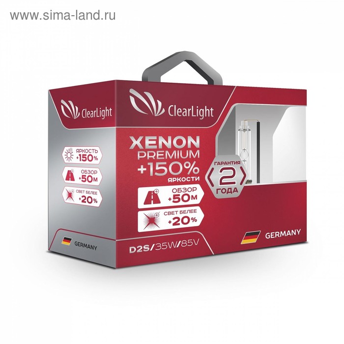 Лампа ксеноновая Clearlight Xenon Premium+150% D2S лампа ксеноновая osram xenon d3r 4150k 66350