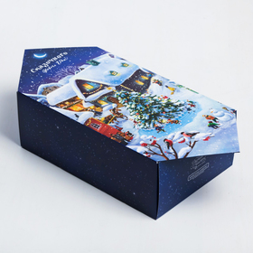 Сборная коробка‒конфета «Новогодняя деревушка», 18 × 28 × 10 см