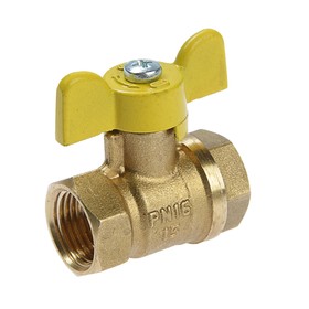 

Кран шаровой VALFEX 11Б27фт1М, внутренняя/внутренняя резьба 1/2", для газа, бабочка