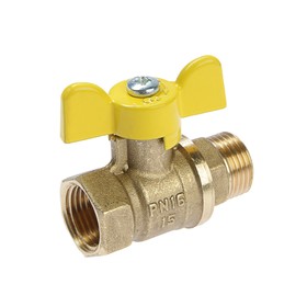 

Кран шаровой VALFEX 11Б27фт1М, внутренняя/наружная резьба 1/2", для газа, бабочка