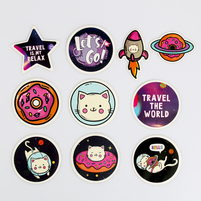 Наклейки на чемодан «Космокот», 8 х 8 см