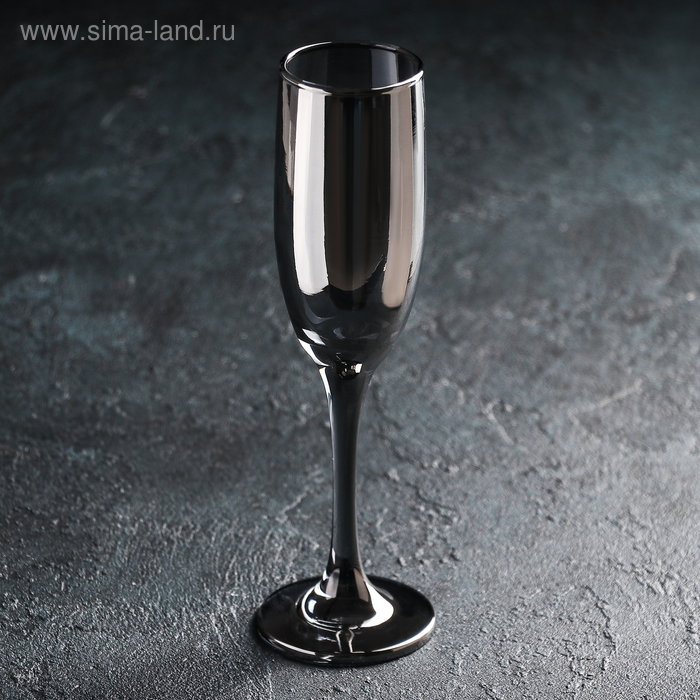 Бокал стеклянный для шампанского «Кьянти», 170 мл, цвет серый бокал для шампанского universalflare 170 мл 6 5х22 4 см 1500007 stolzle