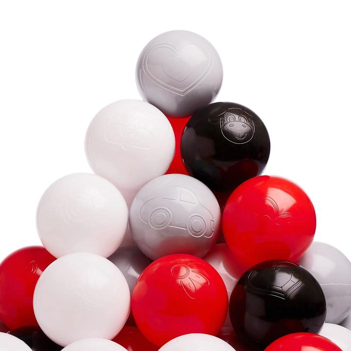 фото Набор шаров 150 шт, цвета: красный, серый, белый, чёрный соломон