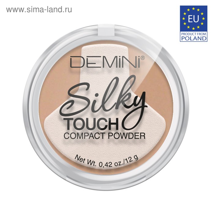 Пудра для лица компактная DEMINI Silky Touch, № 04 миндальный