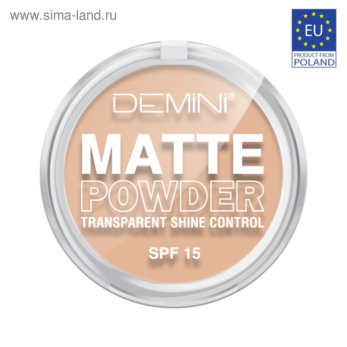 Пудра для лица DEMINI Matte Powder Transparent Shine Control SPF15, № 02 натуральный