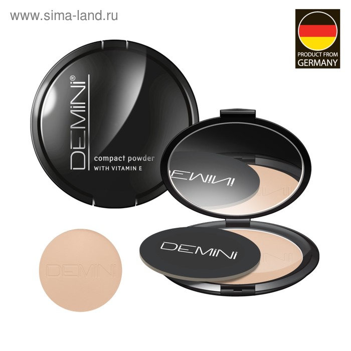 Пудра для лица компактная DEMINI с витамином Е, тон 04, Светлый беж