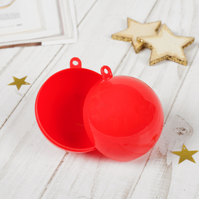 

Заготовка-подвеска, раздельные части «Шар», набор 4 шт., размер: 8 см, цвет красный