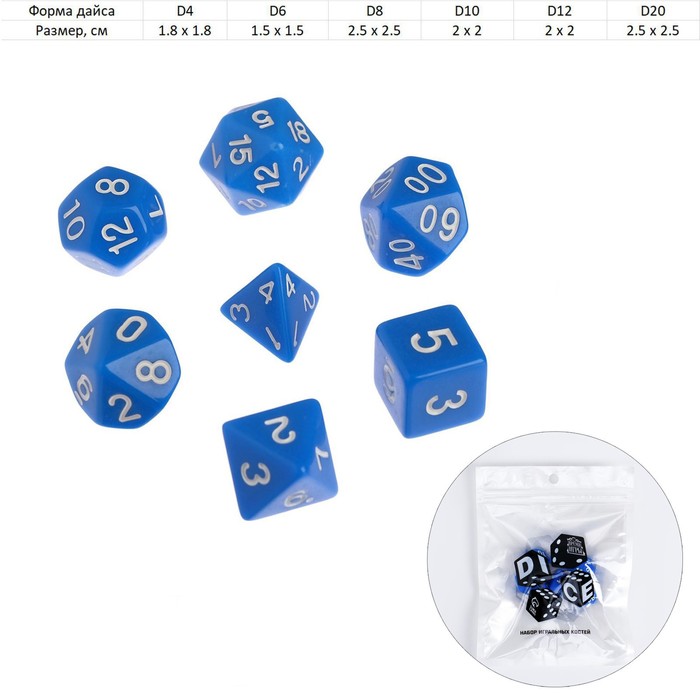 

Набор кубиков для D&D (Dungeons and Dragons, ДнД), серия: D&D, "Время игры", 7 шт