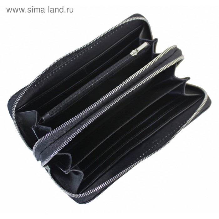 Клатч 22028В, ремешок для руки, чёрный грейт