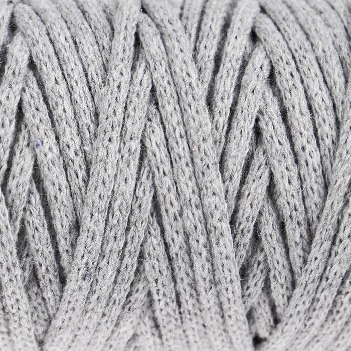 

Шнур для рукоделия хлопковый 100% хлопок 4 мм, 50м/140гр (св. серый)