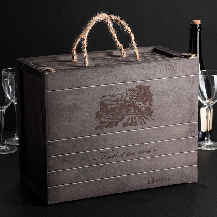 Ящик для хранения вина «Карибы», 34,5×27×18,3 см, на 6 бутылок