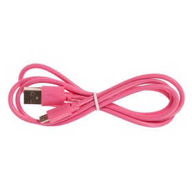 

Кабель LuazON, micro USB - USB, 1 А, 1 м, розовый