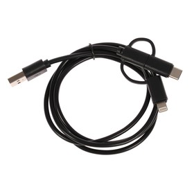

Кабель 3 в 1 LuazON, microUSB/Type-C/Lightning - USB, 1 А, 0.95 м, чёрный