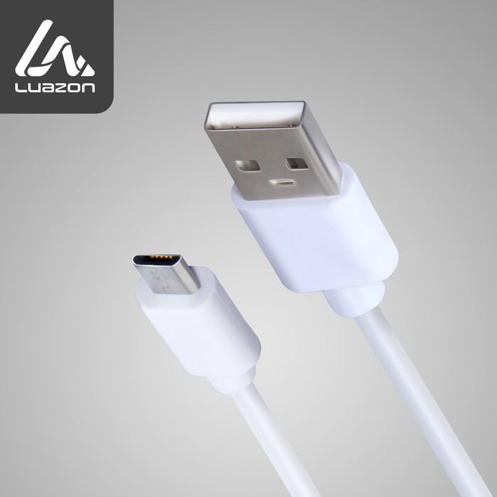 Кабель LuazON, microUSB - USB, 1 А, 2 м, белый