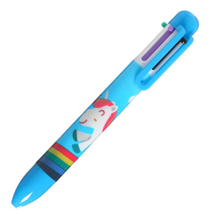 Ручка шариковая, автоматическая, 6-ти цветная, корпус МИКС (штрихкод на штуке)