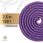 Скакалка гимнастическая, 2,5 м, 150 г, цвет фиолетовый/золото/люрекс