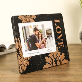 

Фоторамка металл 10х15 см "Дамаск на чёрном" 15х21х0,5 см