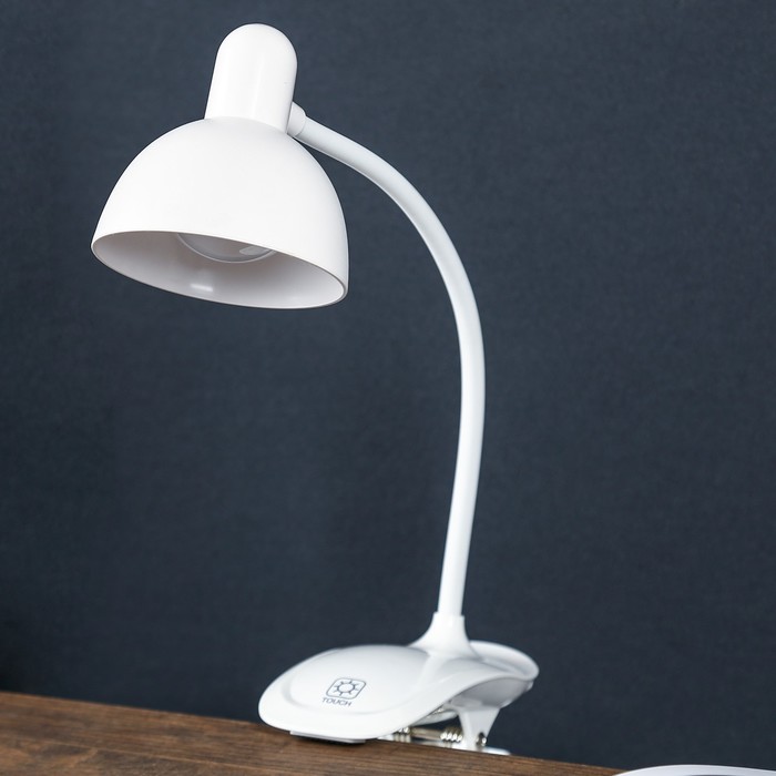 Лампа настольная на прищепке Моно LED 5Вт USB белый 16х16х38 см RISALUX