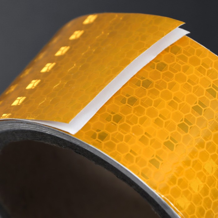 Светоотражающая лента TORSO, самоклеящаяся, желтая, 5 см х 3 м