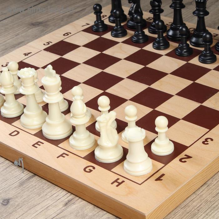 фото Шахматные фигуры, пластик, король h-9.5 см, пешка h-4.5 см