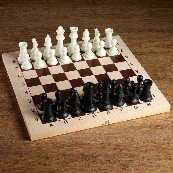 Шахматные фигуры, пластик, король h=10.5 см, пешка h=5 см