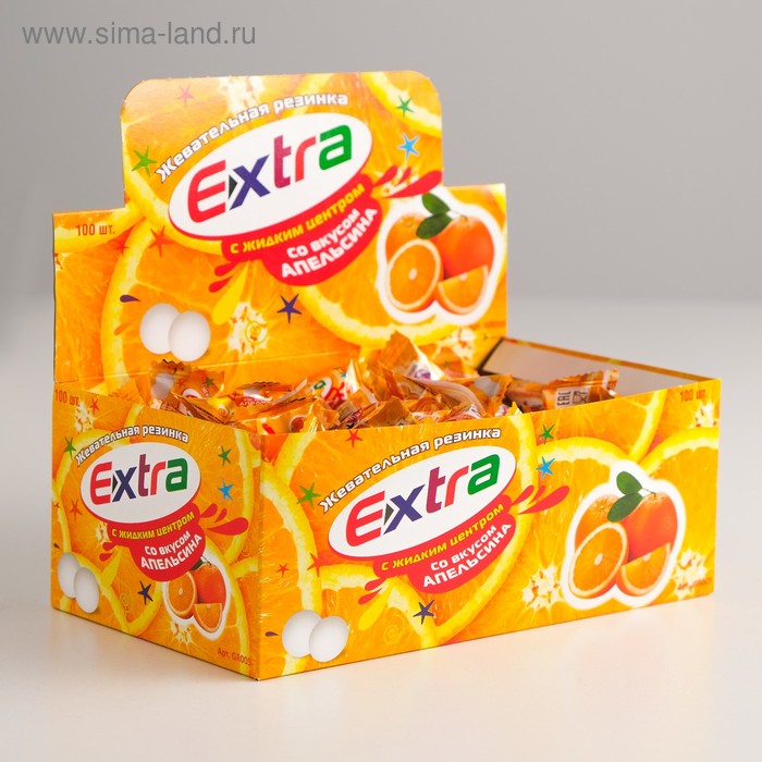 фото Жевательная резинка extra со вкусом апельсина, 3,3 г union group