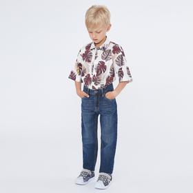 Рубашка для мальчика с коротким рукавом, цвет белый, рост 134 (9 лет) Ош