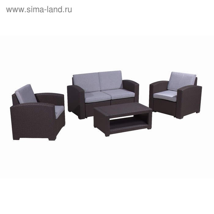 фото Набор мебели: диван, кресла, стол, с подушкой, иск. ротанг, sf1-4p vinotti