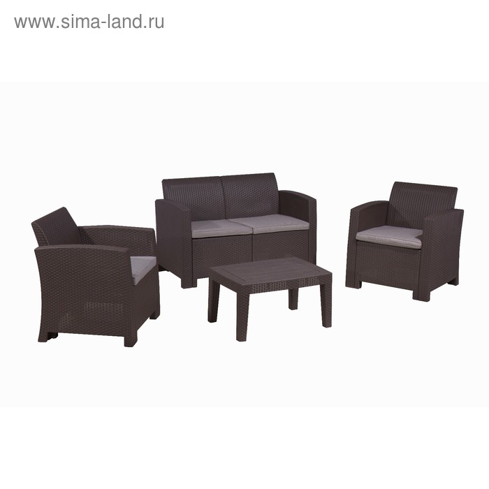 фото Набор мебели: диван, 2 кресла, стол, с подушкой, иск. ротанг, sf2-4p vinotti