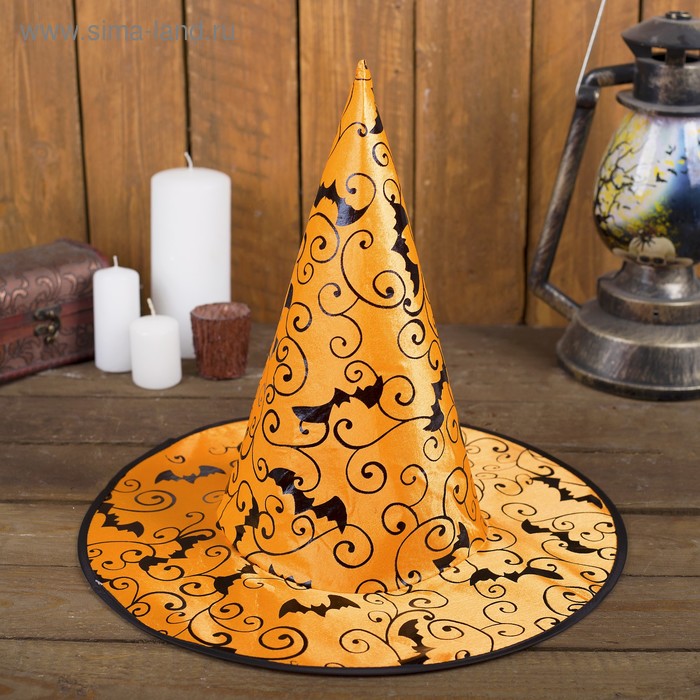 фото Карнавальная шляпа «летучая мышь», р-р. 56-58 см, цвет оранжевый