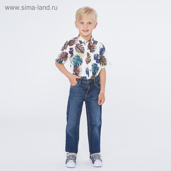 Рубашка для мальчика с коротким рукавом, цвет белый, рост 110 (5 лет)