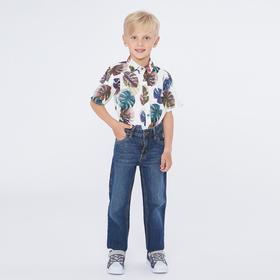 Рубашка для мальчика с коротким рукавом, цвет белый, рост 116 ( 6 лет) Ош