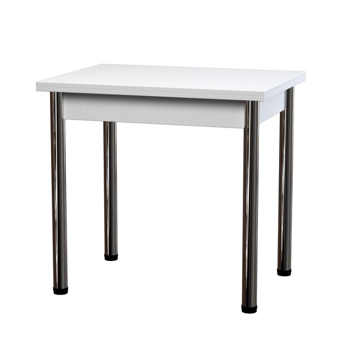 Стол поворотно-откидной «Пируэт», 800(1200) × 600 × 750 мм, опора хром, цвет белый стол поворотно откидной пируэт 800 1200 × 600 × 750 мм опора хром цвет венге