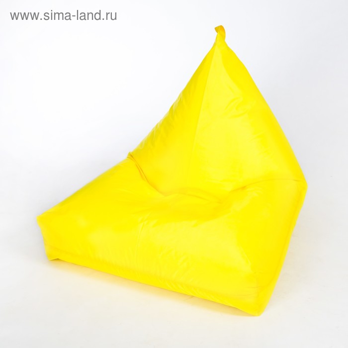 фото Кресло-мешок «пирамида», ширина 90 см, высота 85 см, жёлтый, плащёвка wowpuff