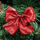 Бант новогодний на ёлку, красный, 8 х 7 см