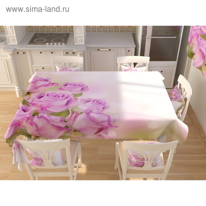 Фотоскатерть «Романтический букетик роз», размер 145 × 145 см, габардин