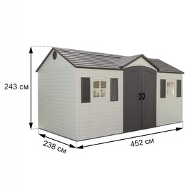 

Сарай, 4.5 × 2.5 м, пластик, LifeTime