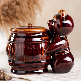 Бочонок "Медовик", коричневый, керамика, 0.7 л
