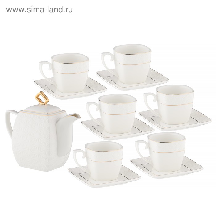 Чайный набор Bekker, костяной фарфор, 13 предметов чайный набор 13 предметов rpo 115021 13 6