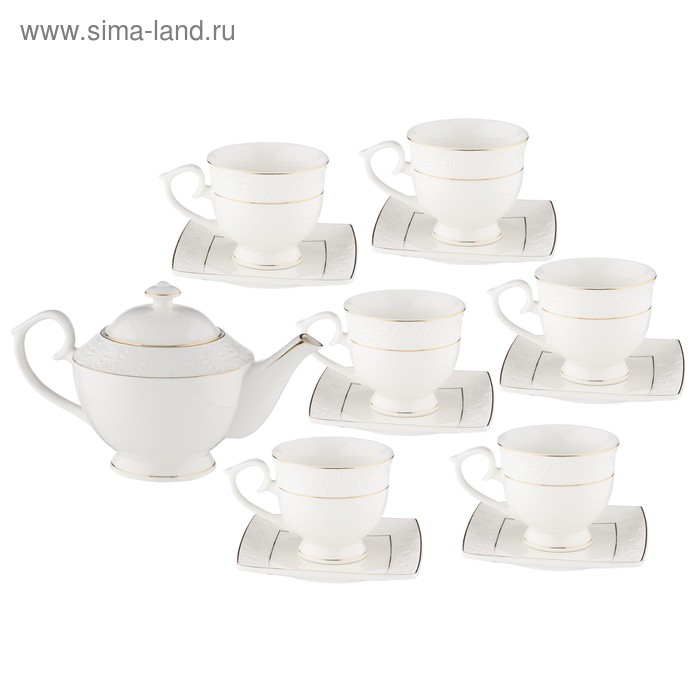 Чайный набор Bekker, костяной фарфор, 13 предметов rpo 115020 13 чайный набор 13 предметов