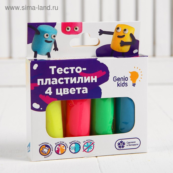 Набор для детской лепки «Тесто-пластилин 4 цвета» набор для детской лепки тесто пластилин 4 цвета с блестками