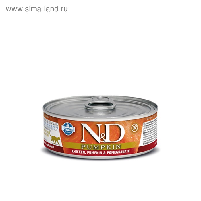 Влажный корм Farmina ND Cat для кошек тыквакурицагранат 80 г 152₽
