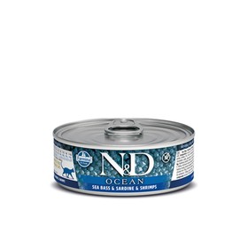 

Влажный корм Farmina N D Cat Ocean для кошек, сибас/сардина/креветки, 80 г