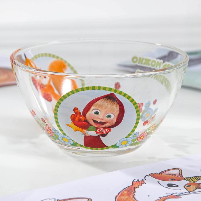Набор посуды детский «Маша и Медведь. Добрый день», 3 предмета: кружка 250 мл, салатник d=13 см, тарелка d=19,5 см