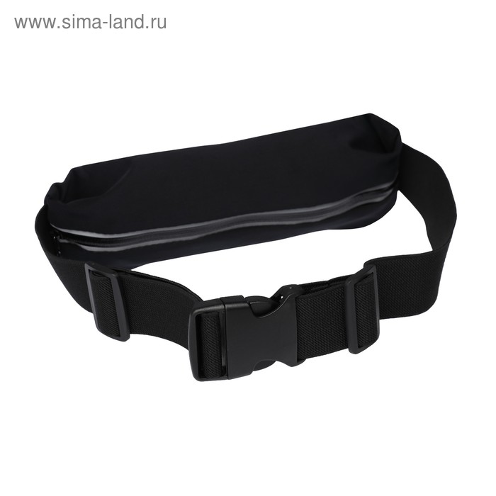 фото Спортивная сумка чехол на пояс luazon, управление телефоном, отсек на молнии, чёрная luazon home