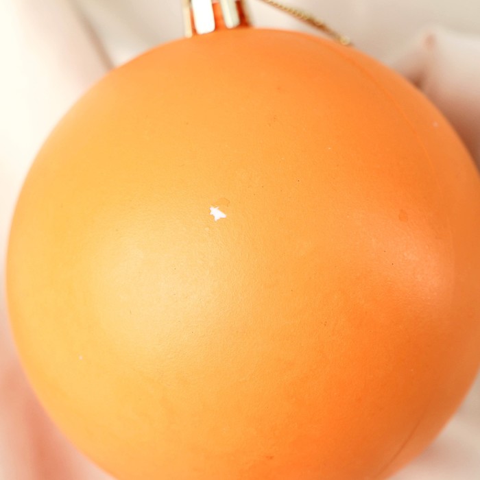 фото Уценка набор шаров пластик d-8 см, 2 шт "матовый" оранжевый зимнее волшебство