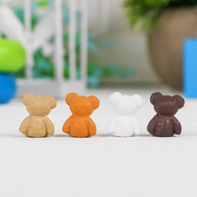 Миниатюра кукольная «Мишка», набор 4 шт, размер 1 шт: 1,8×1,4×1,1 см, цвета МИКС от Сима-ленд