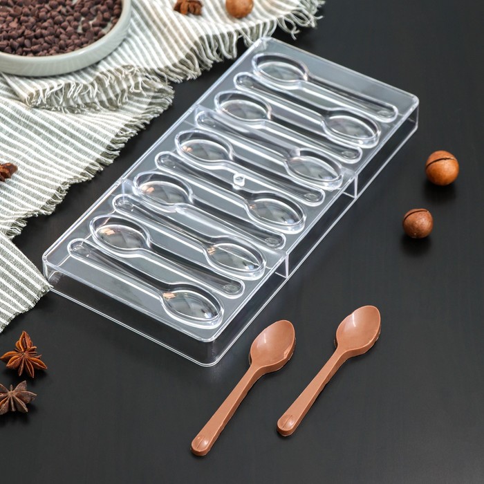 фото Форма для шоколада 27,5×13,5 см "ложки", 10 ячеек konfinetta