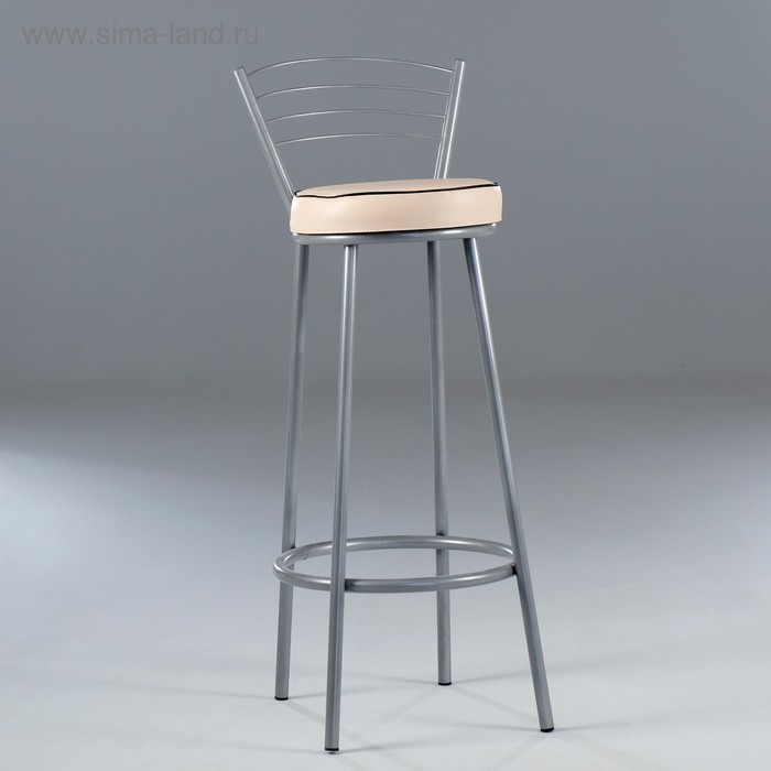 Стул барный Бари премиум, Серебристый металлик/Молочный стул венский мягкий серебристый металлик молочный