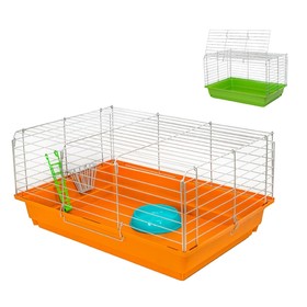 

Клетка для кроликов, морских свинок Rabbit-1, хром, укомплектованная, 58х40х30 см, микс